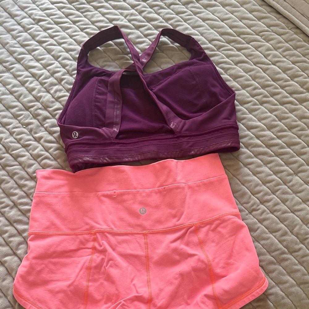 Lululemon sports bra + shorts